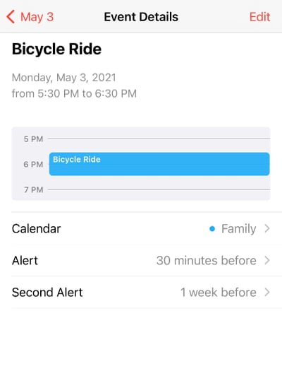 Scheduling bicycle rides in my calendar.