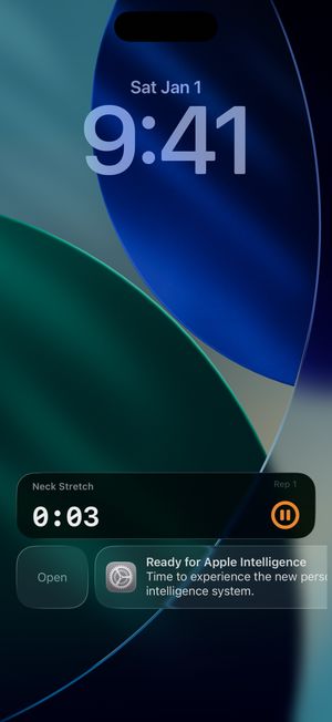 Exercise Live Activity on the Lock Screen