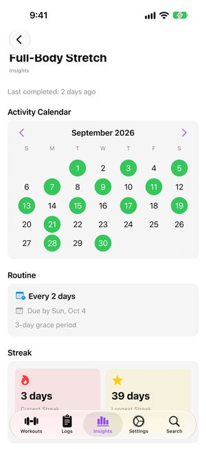 Routine calendar