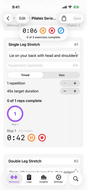 Guided timed stretch hold