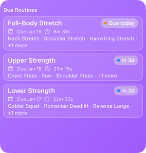 Large Due Routines widget