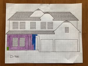 A drawing of the Lemon home representing our mortgage and showing our progress paying it off.