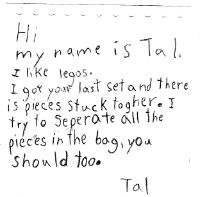 Tal's letter: can you separate piece