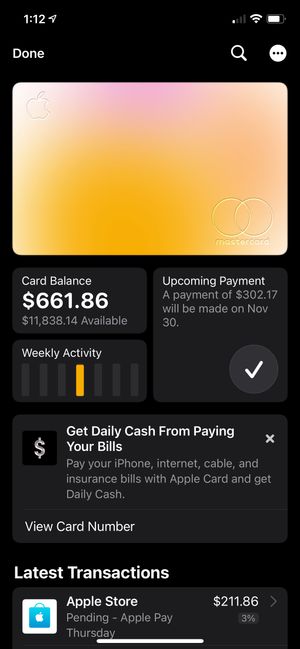 Apple Card is an entire expierence available from the Wallet app.