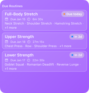 Large Due Routines widget